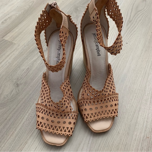Jeffrey Campbell | Tan Clara Sandals Wedge | Size 8 - Picture 3 of 8